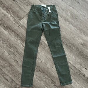 Madewell green high rise jeans